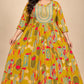 Plus Size Rayon Anarkali - Elegant Panel-Cut Design