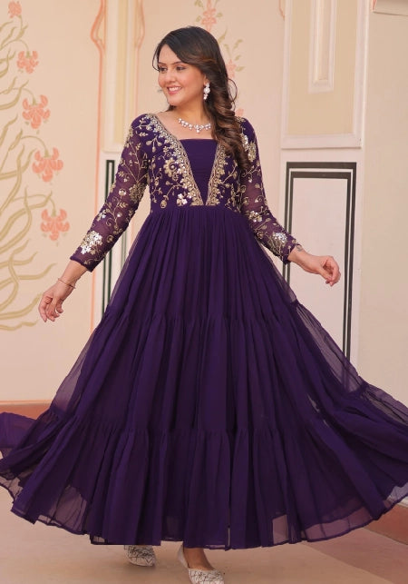 Zari Embroidered Gown