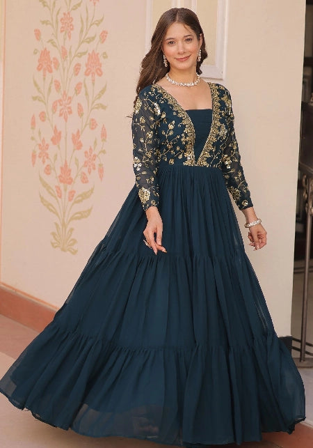 Zari Embroidered Gown