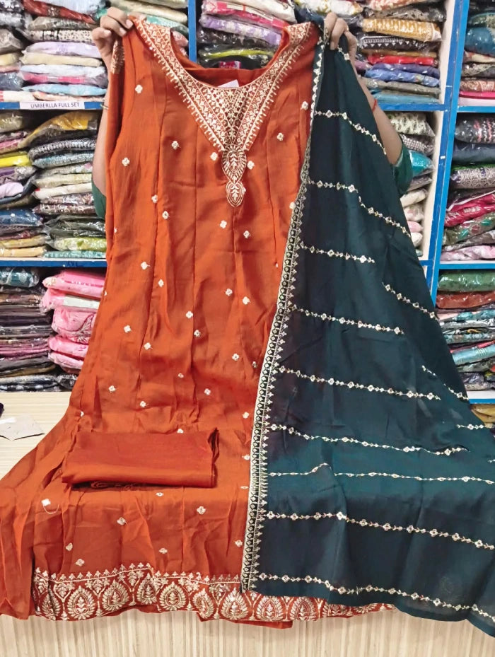 Blooming Vichithra Silk 3pcs Set