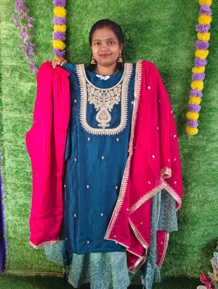 Plus Size Rangili Jewel Work 3pcs Set