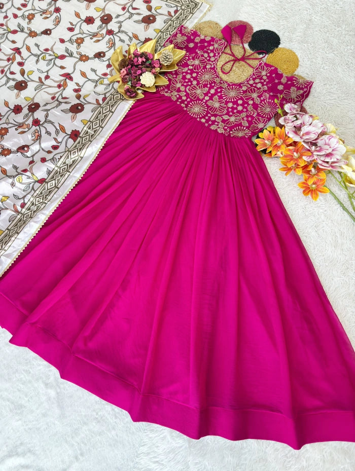 Plus Size Poovizhi Grand work Georgette 2pcs Set