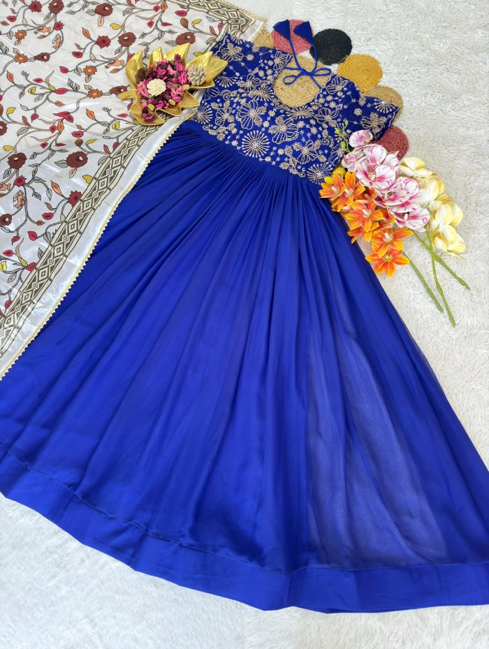 Plus Size Poovizhi Grand work Georgette 2pcs Set