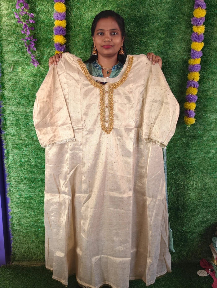 Plus Size Gold Dissur Anarkali