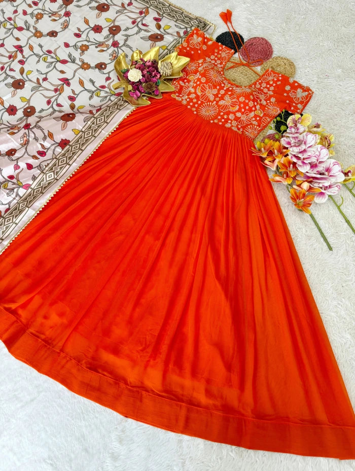Plus Size Poovizhi Grand work Georgette 2pcs Set