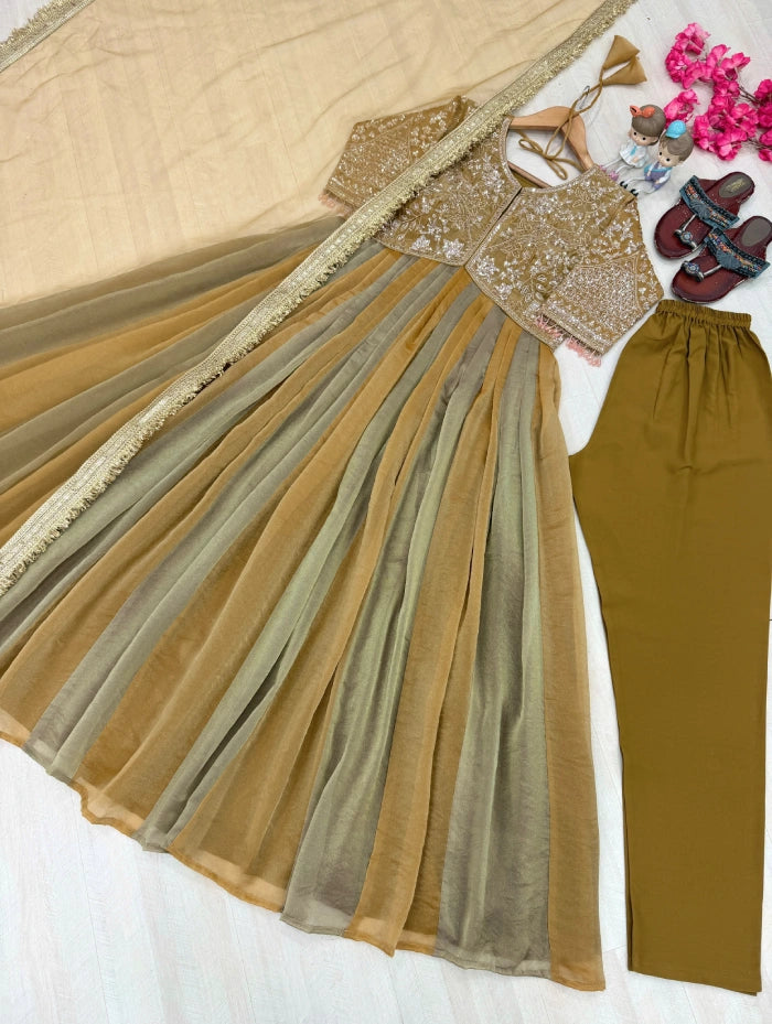 Mirunal Dress Aaliyacut 3pcs Set