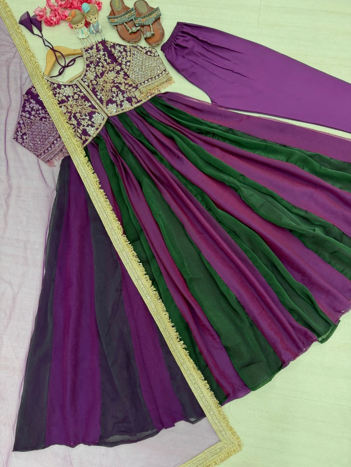 Mirunal Dress Aaliyacut 3pcs Set