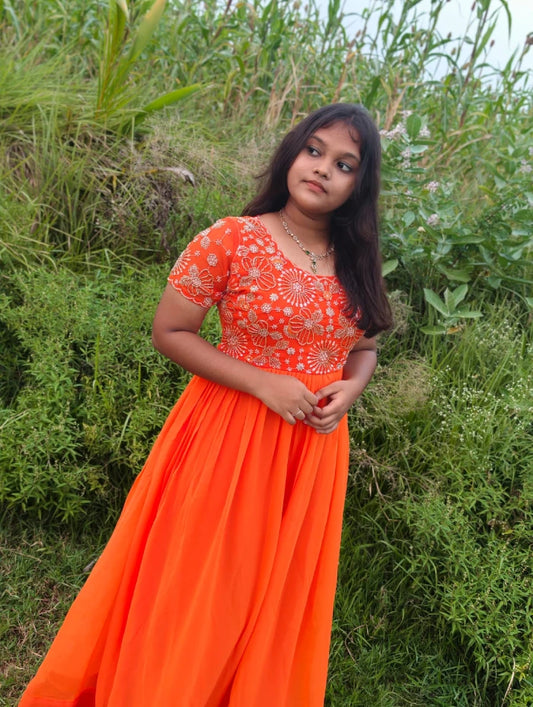Poovizhi Grand work Georgette 2pcs Set