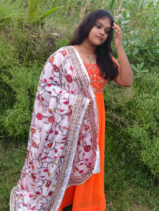 Poovizhi Grand work Georgette 2pcs Set