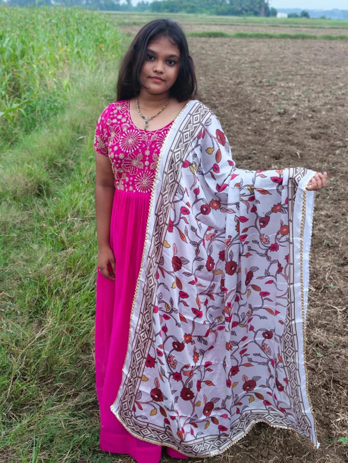 Plus Size Poovizhi Grand work Georgette 2pcs Set