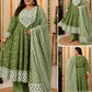 Big Size Pure Cotton Kurti Pent Duppata Set – Olive Green – SSBO2