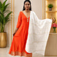 Vizhitra Silk Anarkali Top With Dupatta
