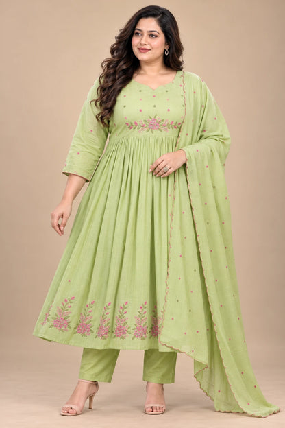 Plus Size Thread Emporidary Mulchantheri 3pcs Set