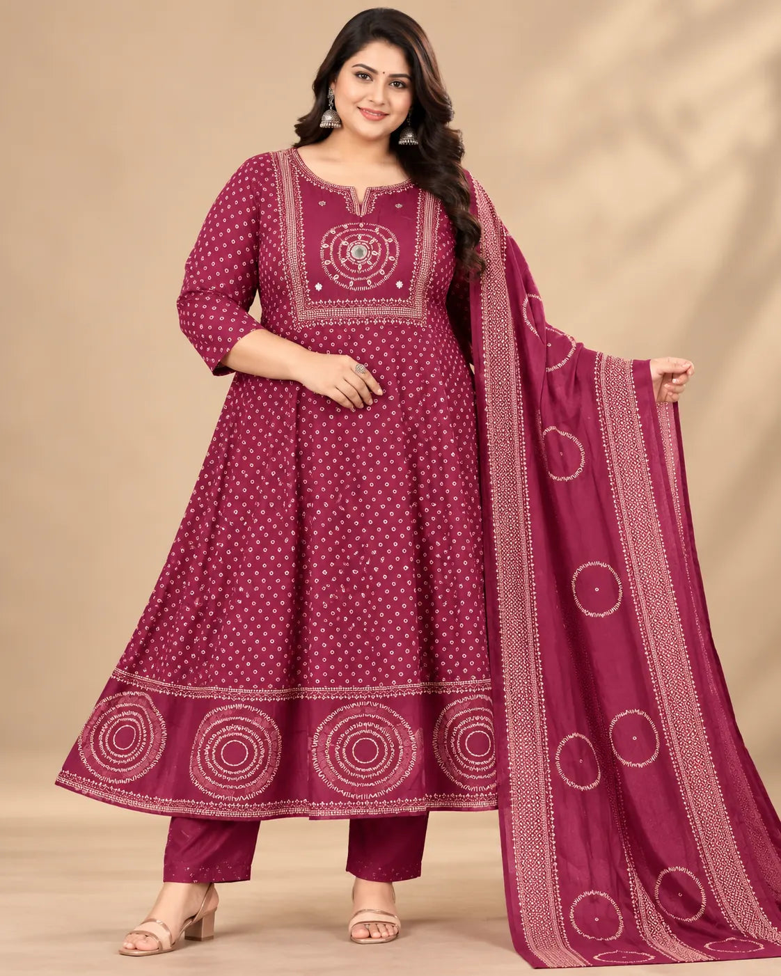 Plus Size Mulmul Cotton Mirror 3pcs Set