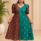 Plus Size Raw Silk Aline Scalap Design