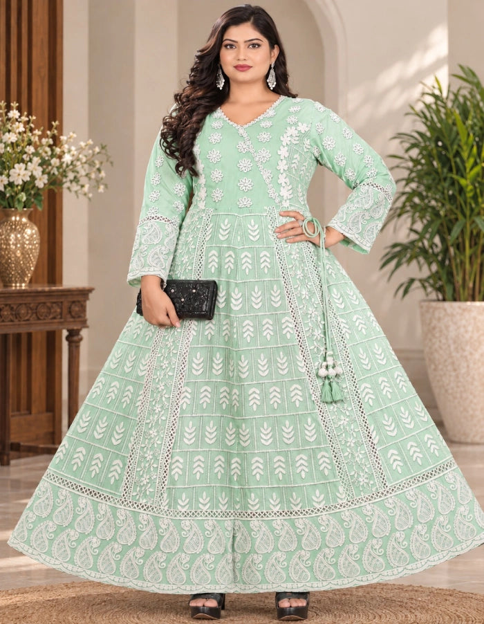 Plus Size Aquaba Thread Anarkali