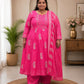 Plus Size Rayon Mirror Panel Cut Anarkali 3pcs Set - (5XL to 8XL)