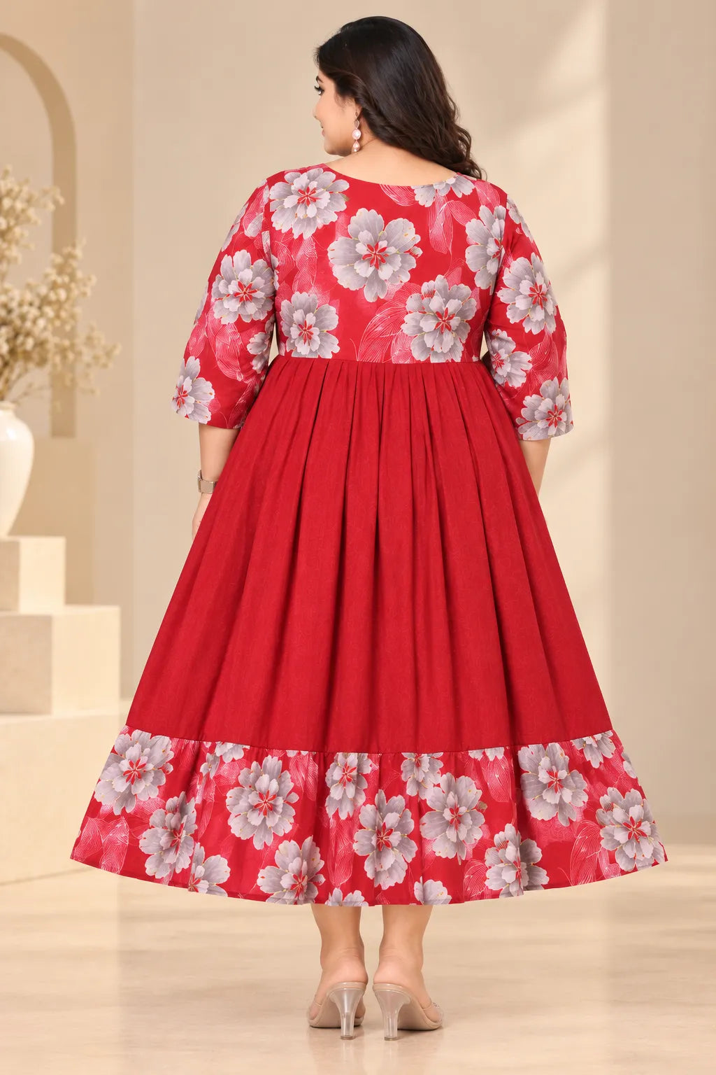 Plus Size Patchwork Anarkali