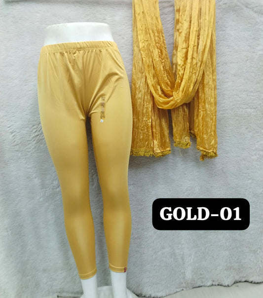 Shimmer Angle Lenth and Dupatta - Gold