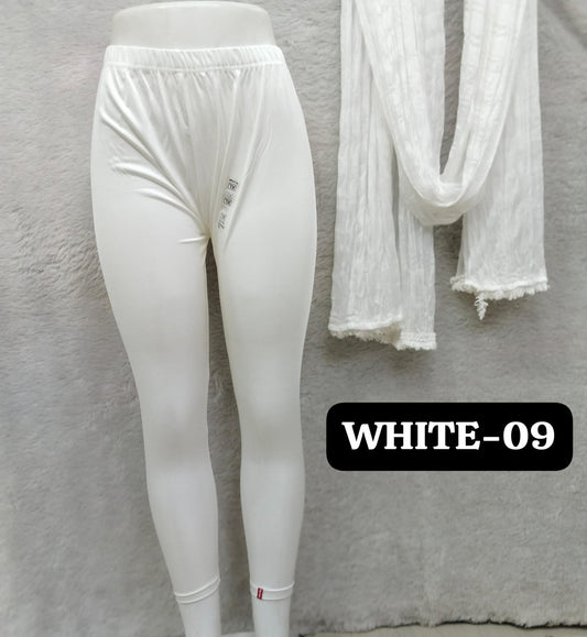 Shimmer Angle Lenth and Dupatta - White