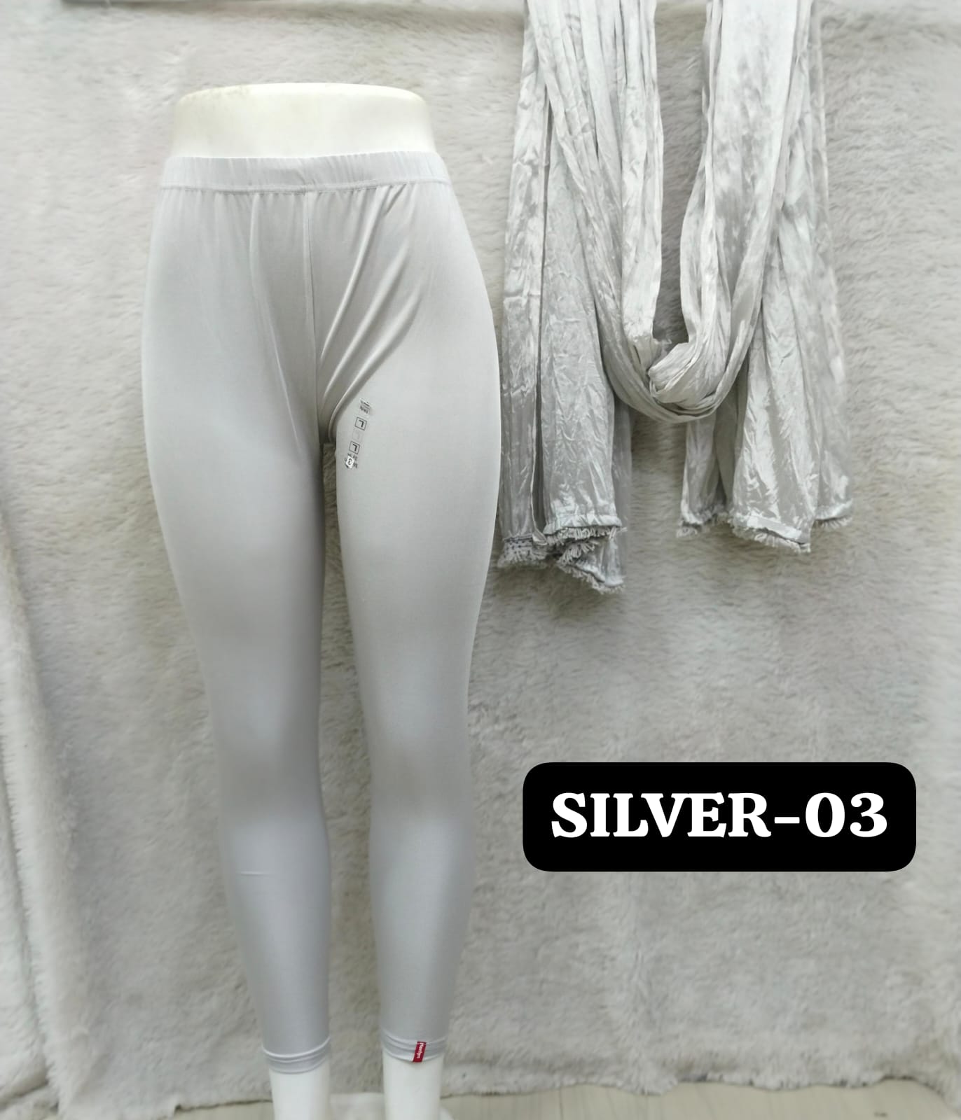 Shimmer Angle Lenth and Dupatta - Silver