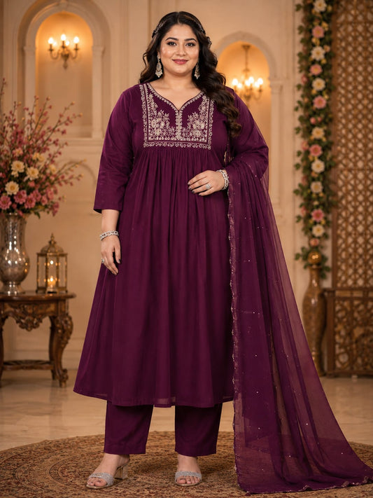 Plus Size  Rangoli Silk