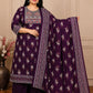 Plus Size Rayon Pannel Cut Anarkali 3-Pcs Set
