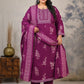 Plus Size Heavy Rayon Pannel Anarkali 3-Pcs Set