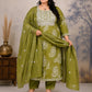 Plus Size Heavy Rayon Pannel Anarkali 3-Pcs Set