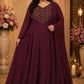Plus Size Aari Work Georgette Pannel Cut