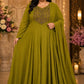 Plus Size Aari Work Georgette Pannel Cut