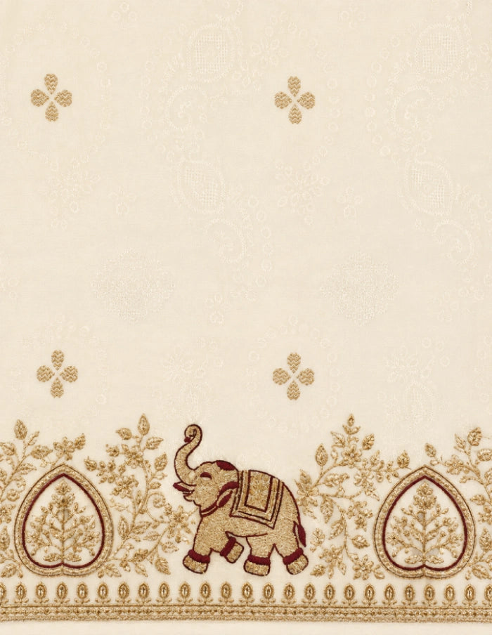 Plus Size Pearl Elephant With Aari Work 2pcs Set