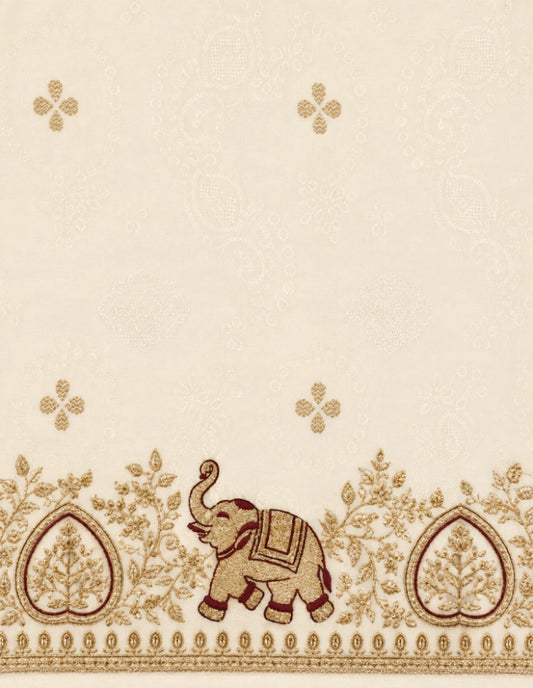 Plus Size Pearl Elephant With Aari Work 2pcs Set