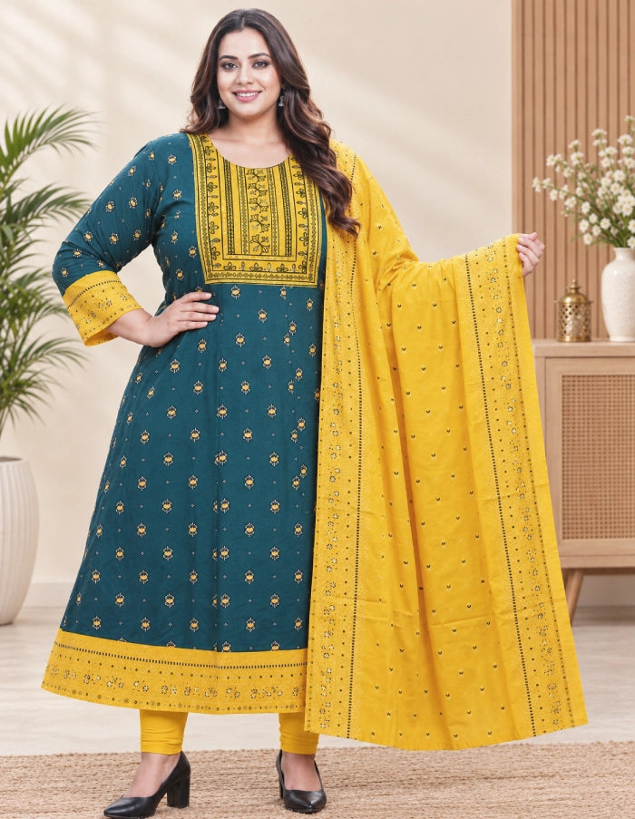 Plus Size Rayon Top With Dupatta