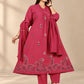 Plus size High neck Emporidary 3pcs Set