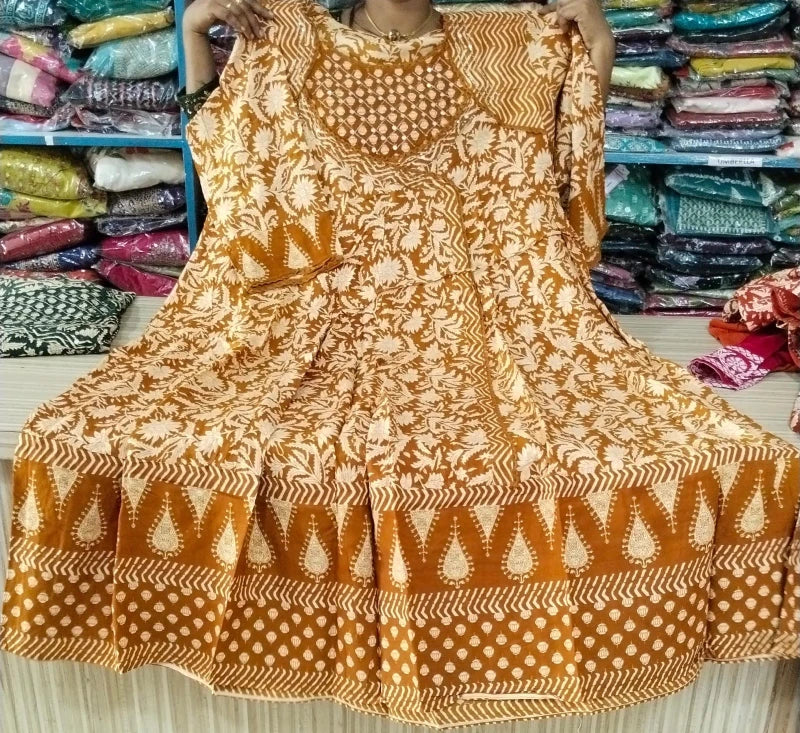 Plus Size Mirror Patch Work Anarkali