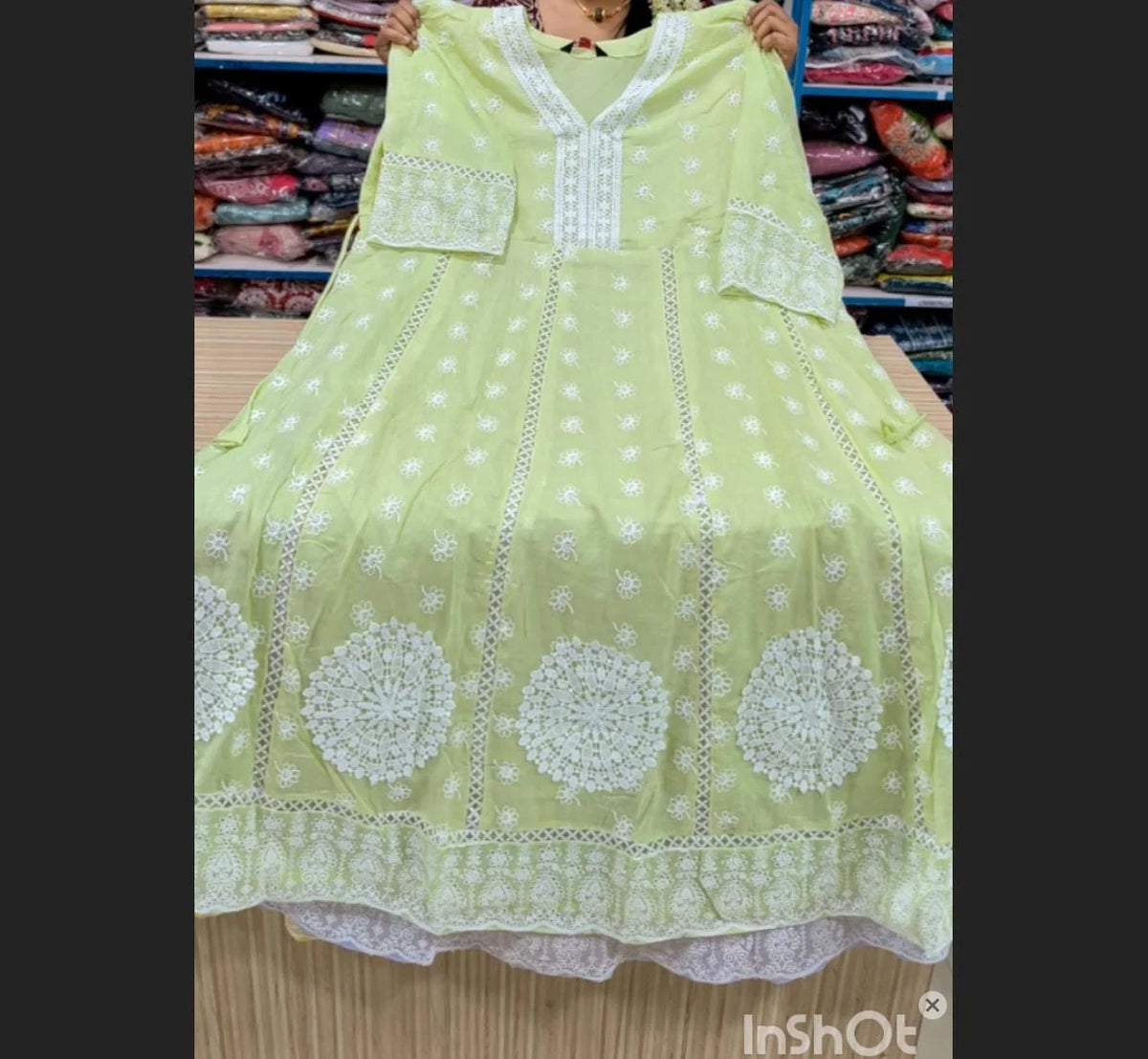 Plus Size Mulmul Cotton Thread Emporidary Full