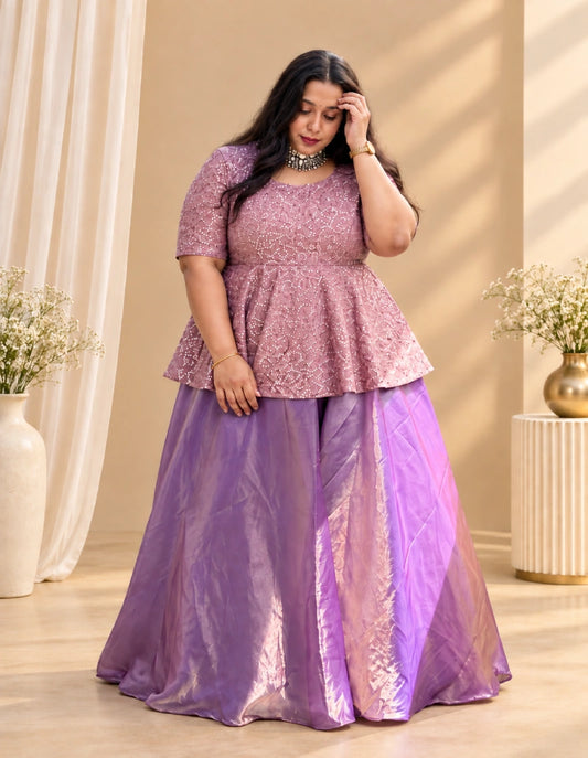 Plus Size Space Silk Skirt Top Emporidary