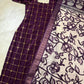 Silk Check Kurti Kalamkari Dupatta