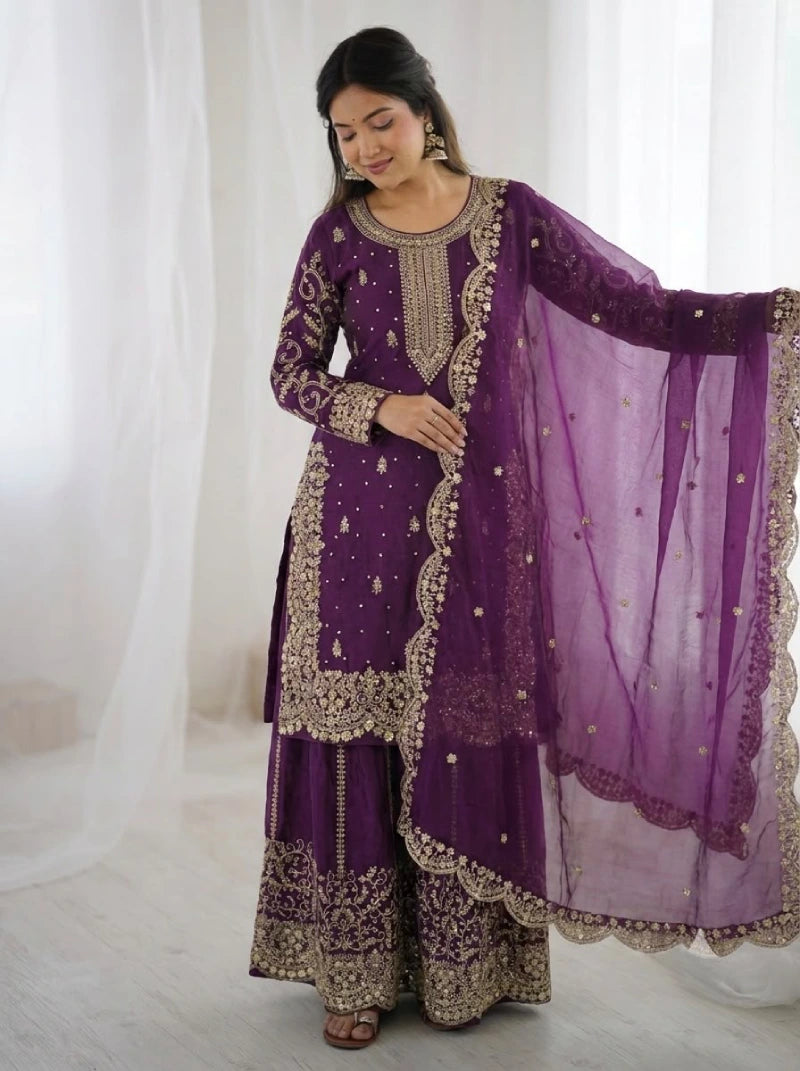 Shara Space Silk 3pcs Set Party Wear