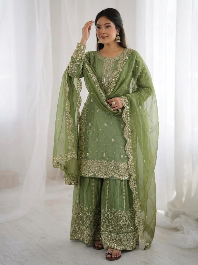Shara Space Silk 3pcs Set Party Wear