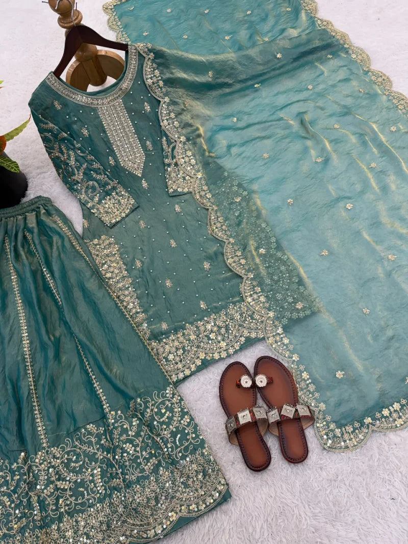 Shara Space Silk 3pcs Set Party Wear