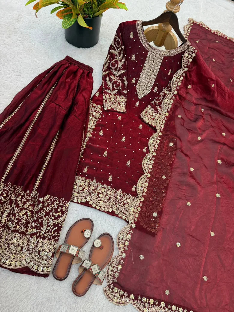 Shara Space Silk 3pcs Set Party Wear
