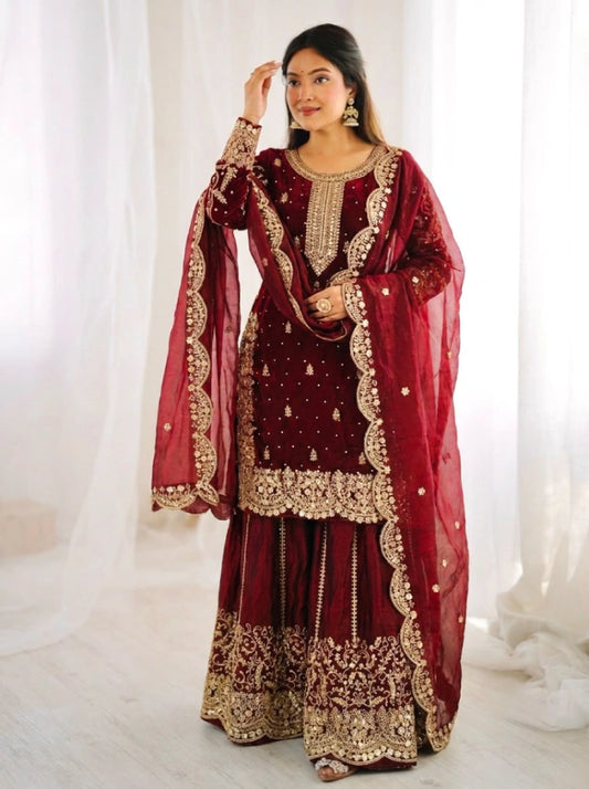 Shara Space Silk 3pcs Set Party Wear