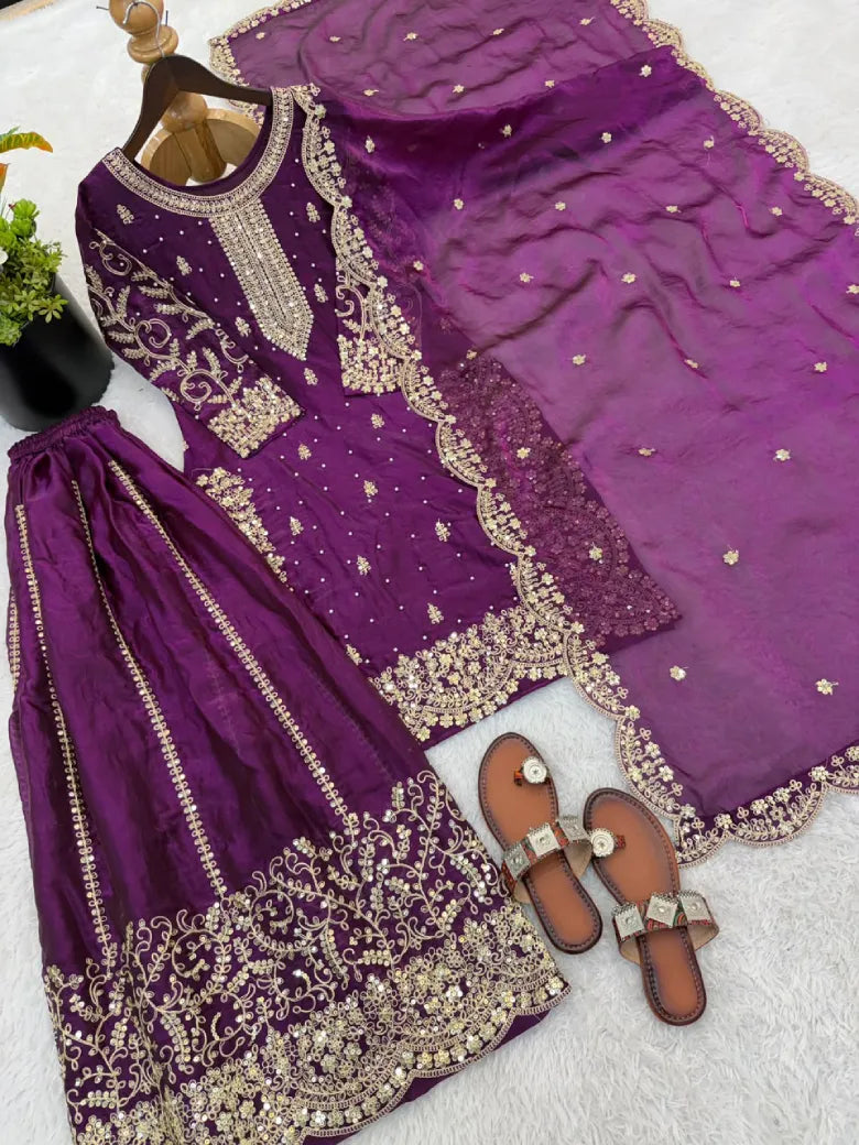 Shara Space Silk 3pcs Set Party Wear