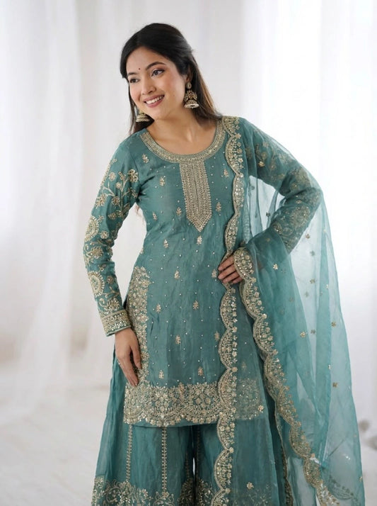 Shara Space Silk 3pcs Set Party Wear