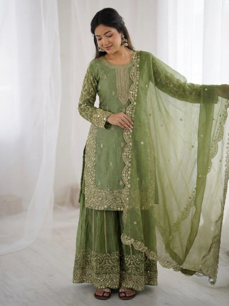Shara Space Silk 3pcs Set Party Wear