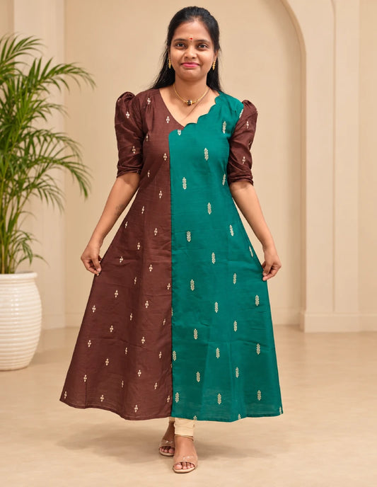 Raw Silk Aline Scalap Design
