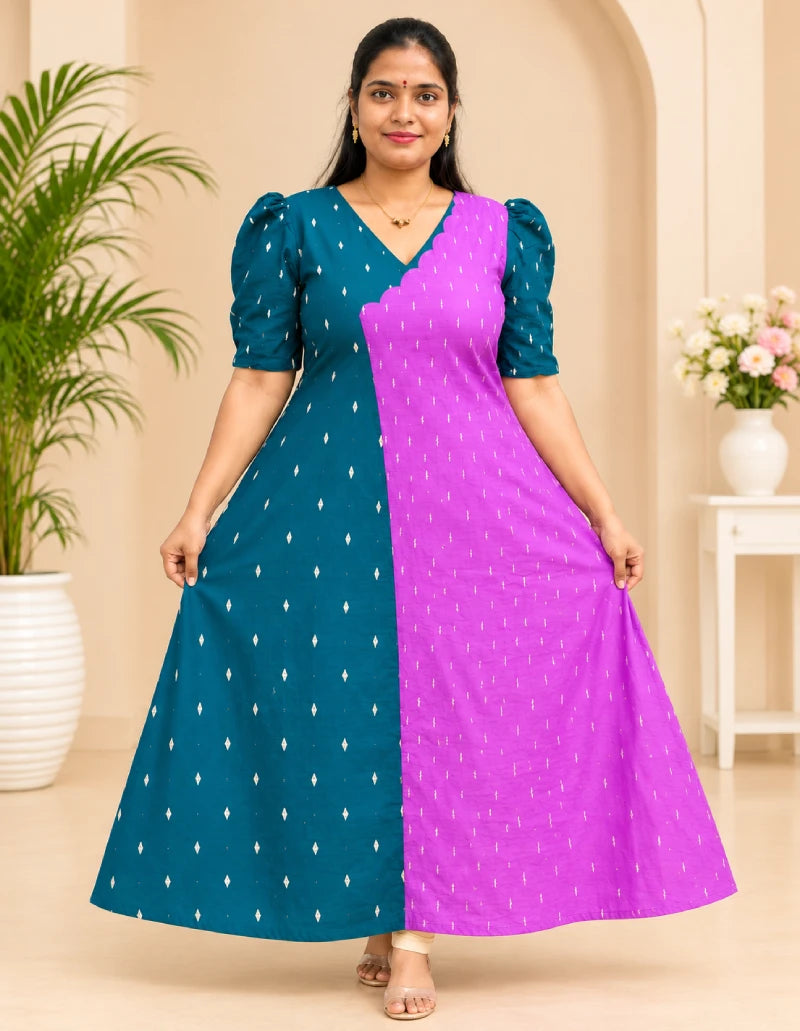 Raw Silk Aline Scalap Design