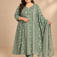 Plus Size Jaipur Centre Slit Umbrella With Dupatta
